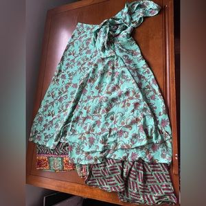 Silky Layered Wrap Skirt